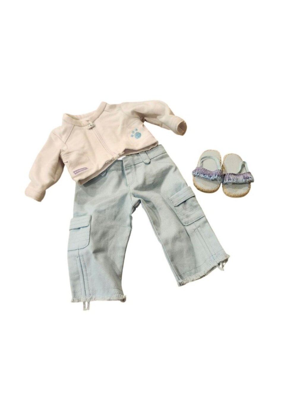 American Girl Coconut Fun Jeans jacket Shoes Outfit Doll Clothes 18"